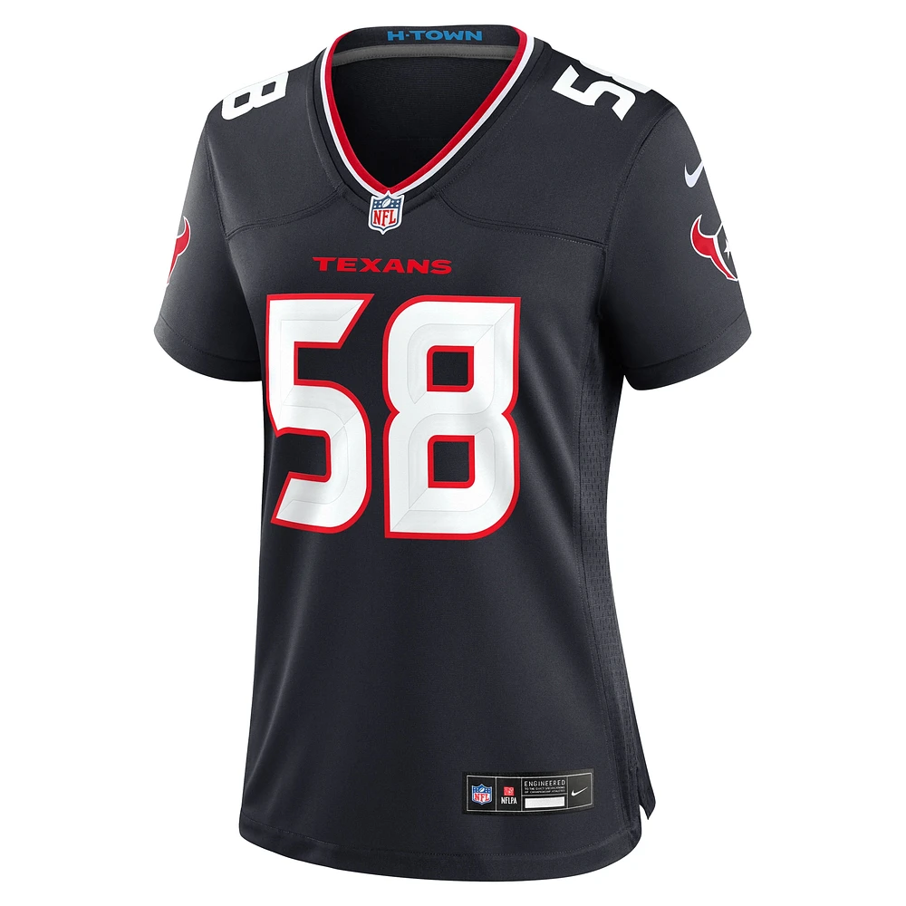 Maillot de match l'équipe des Houston Texans Nike McTelvin Agim pour femme, bleu marine