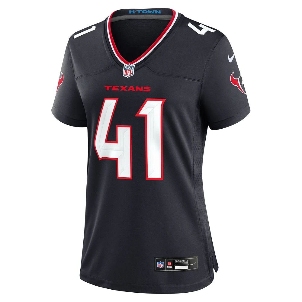 Women's Nike Myjai Sanders  Navy Houston Texans Team Game Jersey