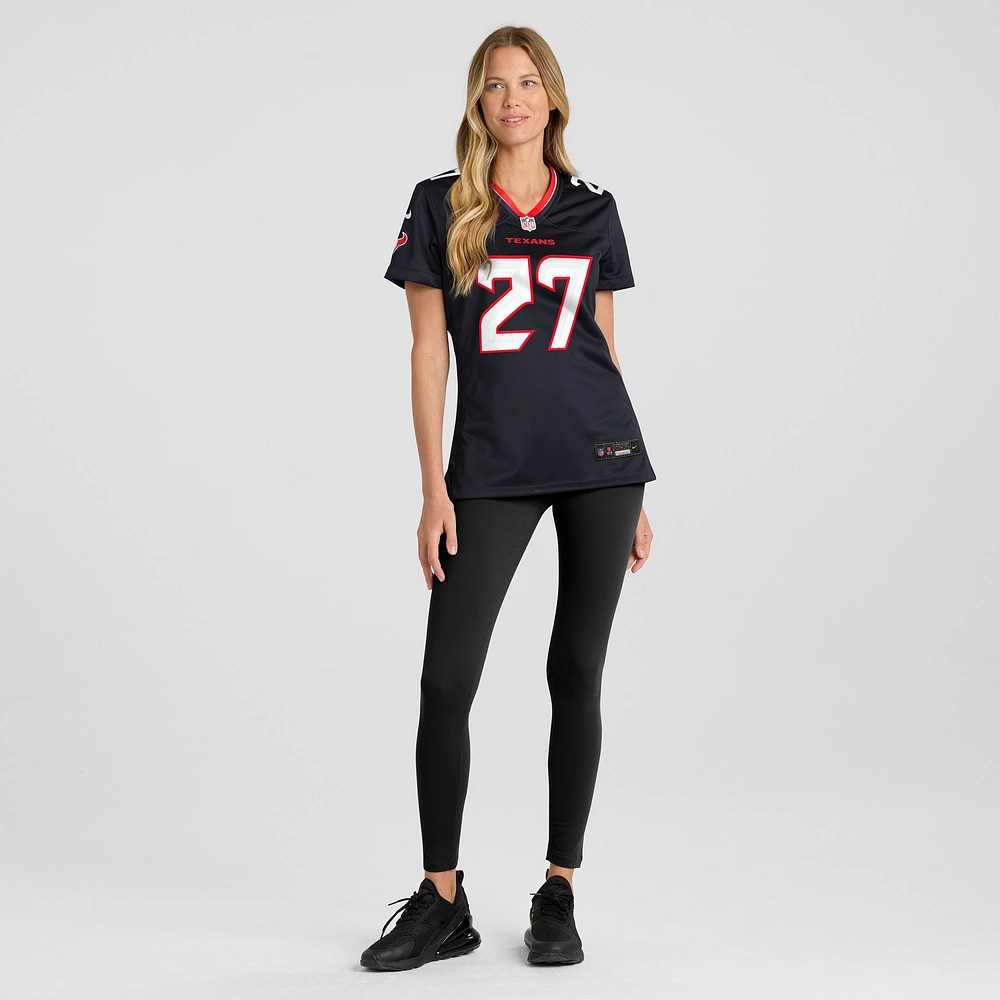 Maillot de match Nike Myles Bryant bleu marine pour femme des Houston Texans