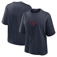 T-shirt Nike Houston Texans Boxy pour femmes, bleu marine