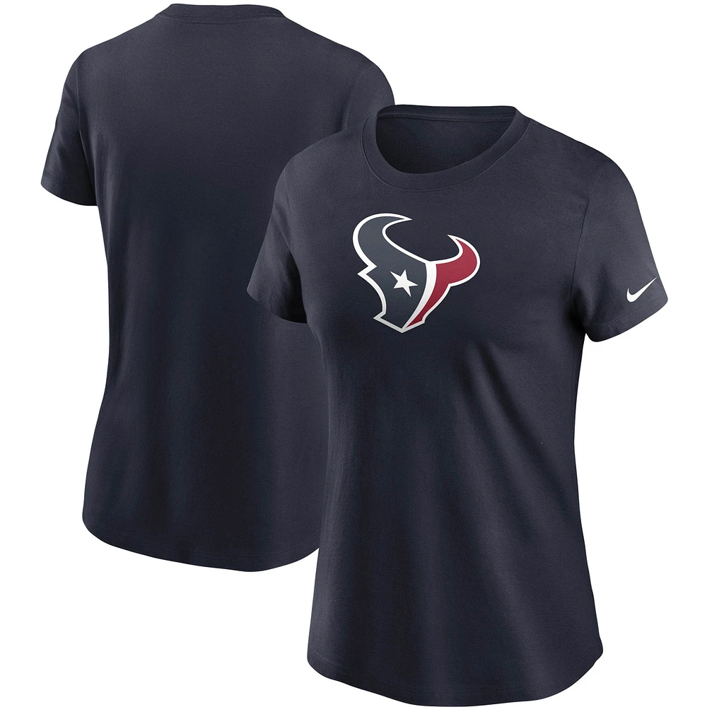 T-shirt Nike bleu marine avec logo Houston Texans Essential pour femme