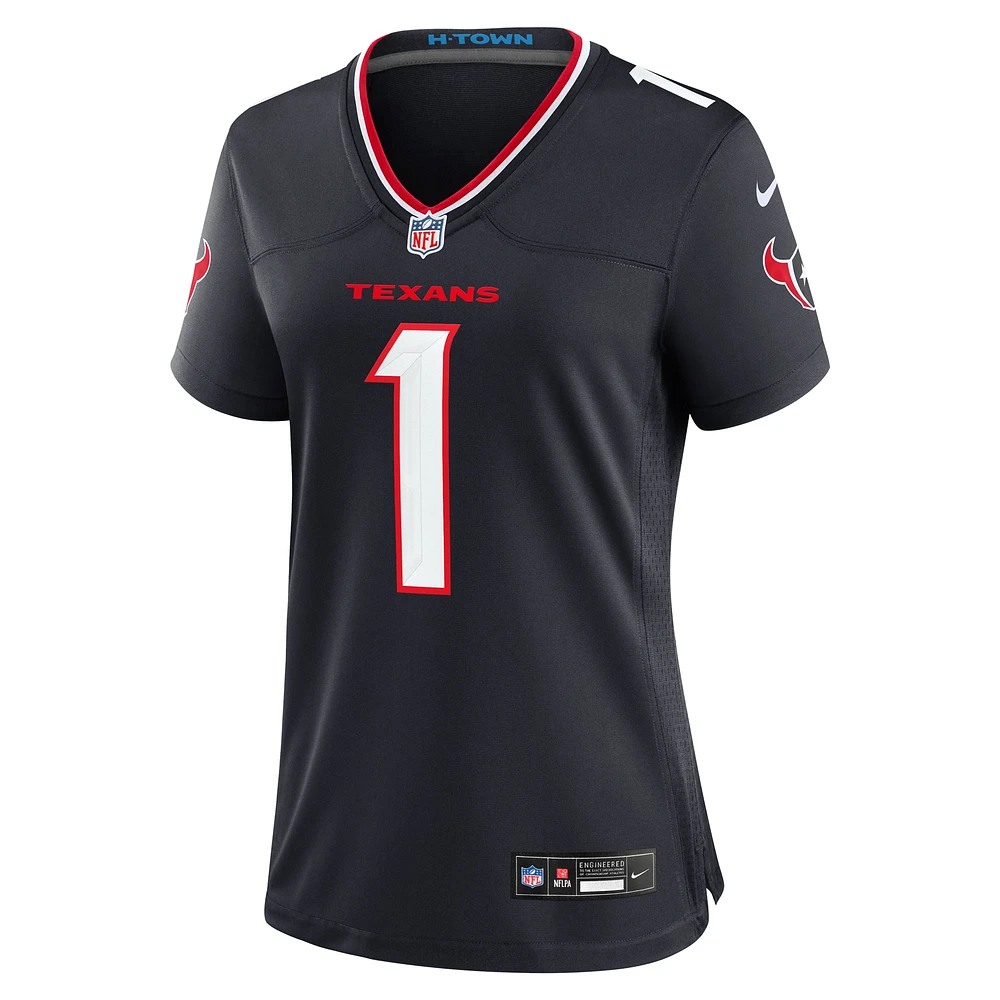 Women's Nike  Navy Houston Texans #1 Mom Game Jersey