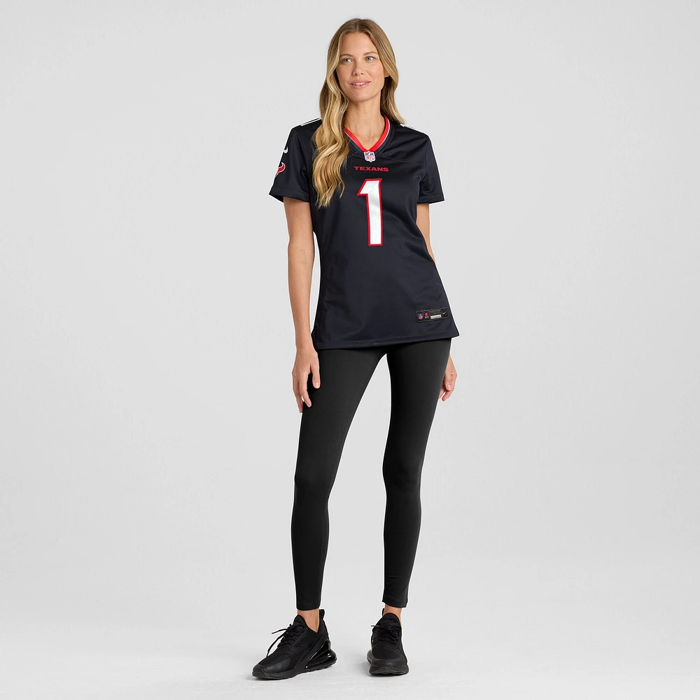 Maillot Nike bleu marine Houston Texans #1 Mom Game pour femme