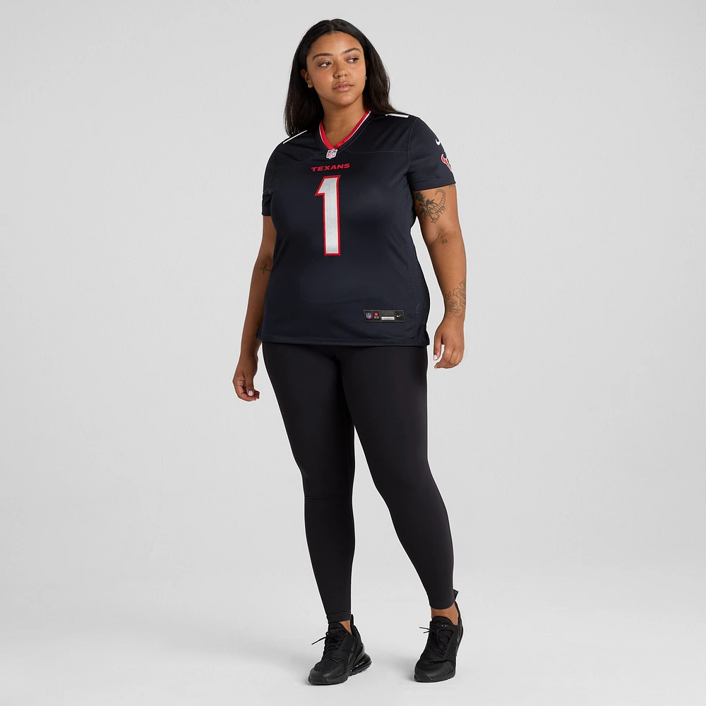 Maillot Nike bleu marine Houston Texans #1 Mom Game pour femme