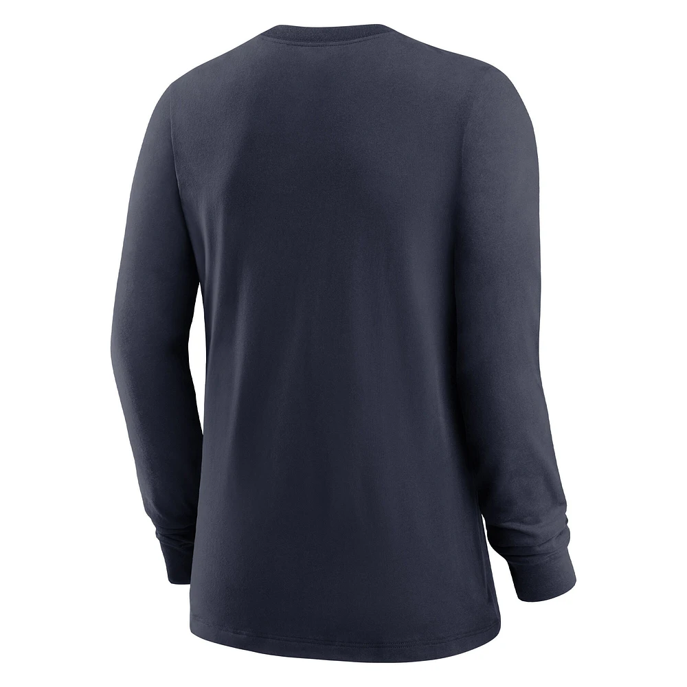 T-shirt à manches longues Nike Houston Texans Prime Split pour femme - Bleu marine