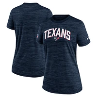 T-shirt Nike Sideline Velocity Lockup Performance bleu marine pour femme des Houston Texans