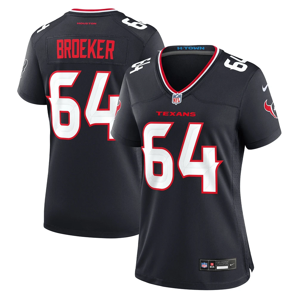 Women's Nike Nick Broeker  Navy Houston Texans Team Game Jersey