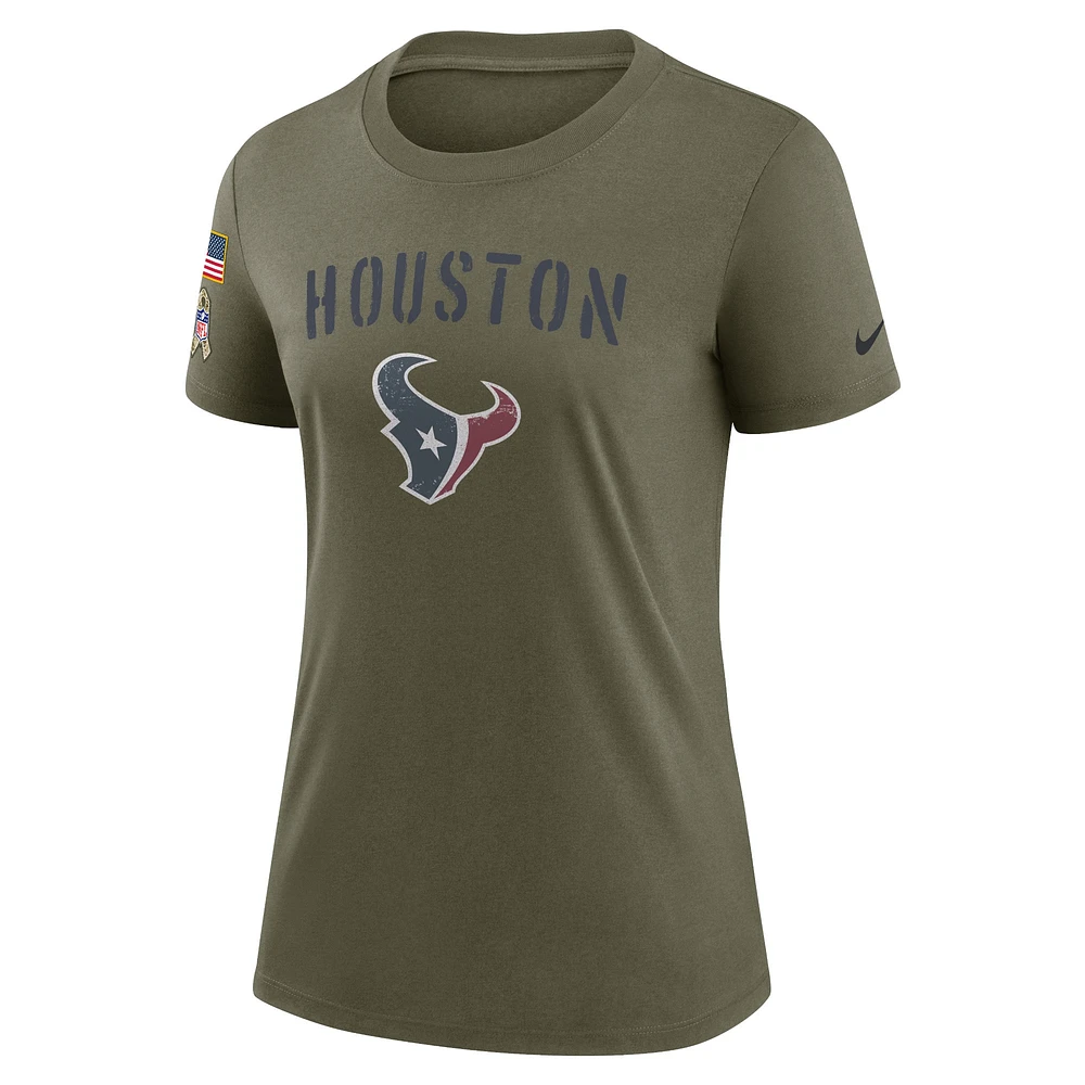 T-shirt Nike pour femme Houston Texans Salute To Service Legend Olive