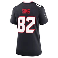 Maillot de match l'équipe Nike des Houston Texans Steven Sims pour femme, bleu marine