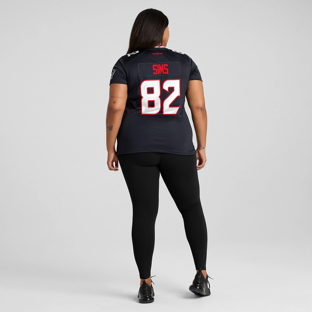 Maillot de match l'équipe Nike des Houston Texans Steven Sims pour femme, bleu marine