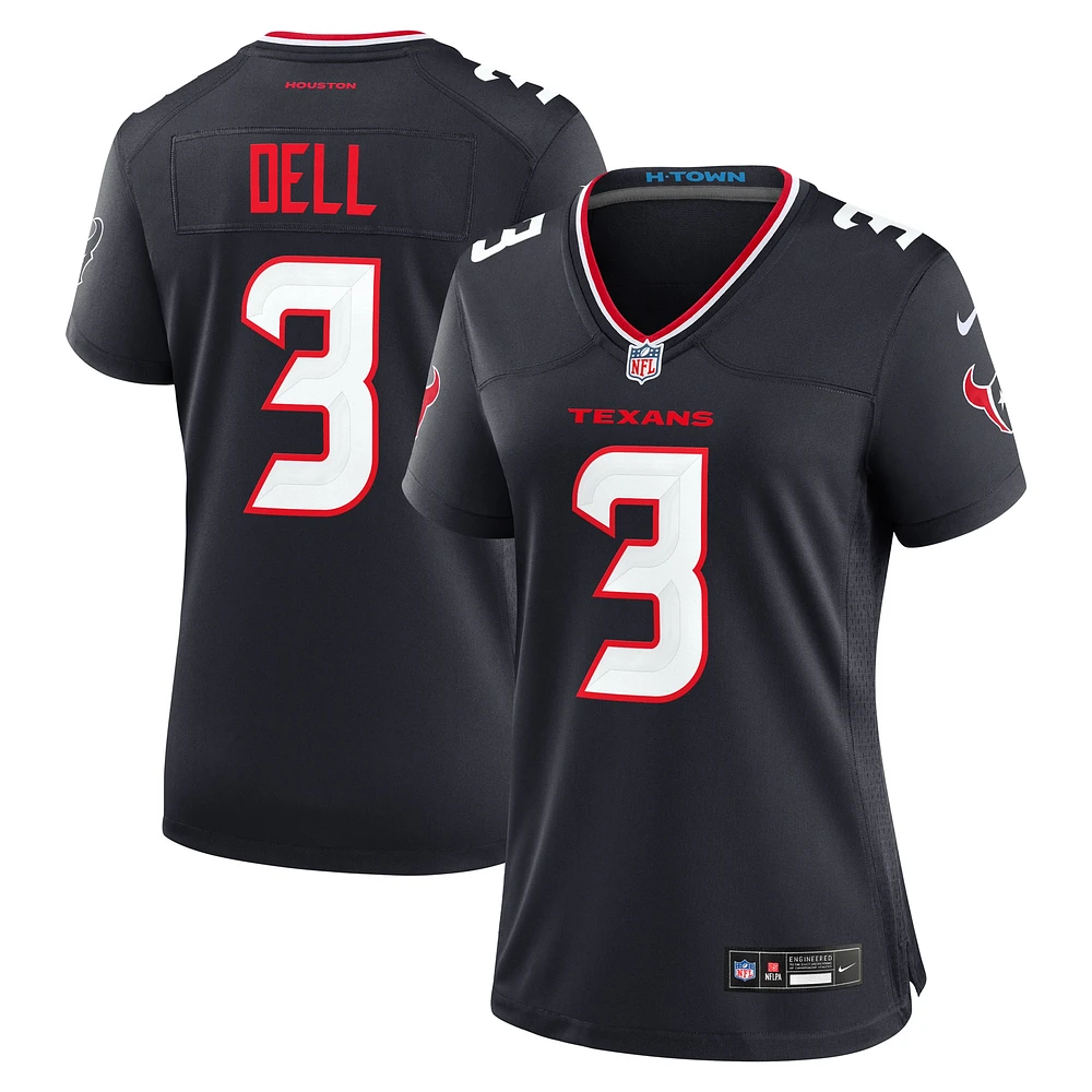 Maillot de jeu l'équipe des Houston Texans Nike Tank Dell Navy pour femme