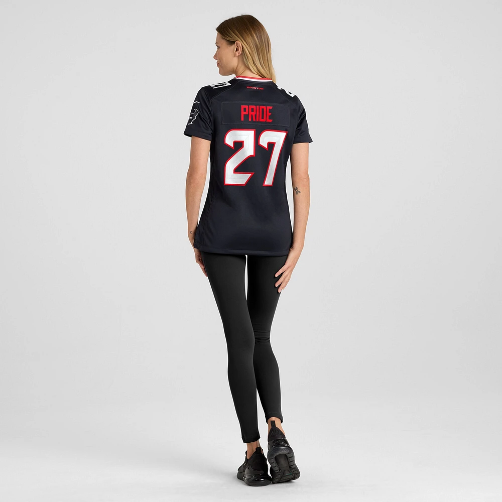 Maillot de match l'équipe des Houston Texans Nike Troy Pride pour femmes, bleu marine