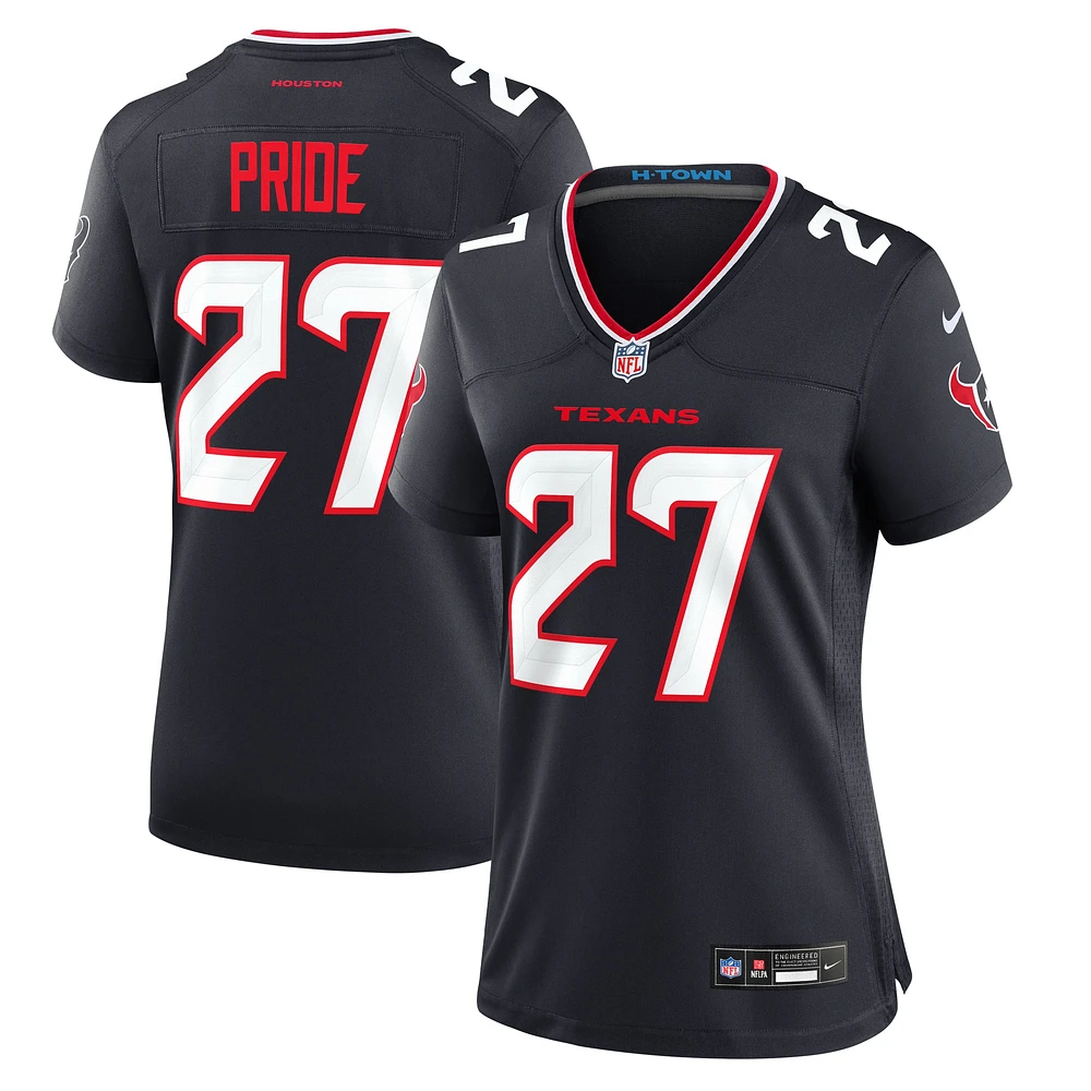 Maillot de match l'équipe des Houston Texans Nike Troy Pride pour femmes, bleu marine