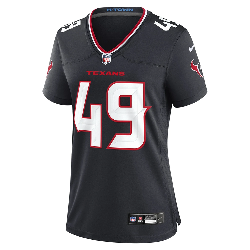 Maillot Nike Tucker Addington bleu marine pour femme des Houston Texans