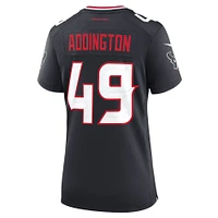 Maillot Nike Tucker Addington bleu marine pour femme des Houston Texans