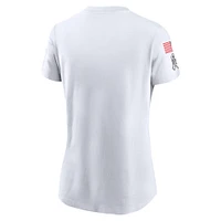 T-shirt Nike Houston Texans 2024 Salute To Service Legend Performance pour femme blanc