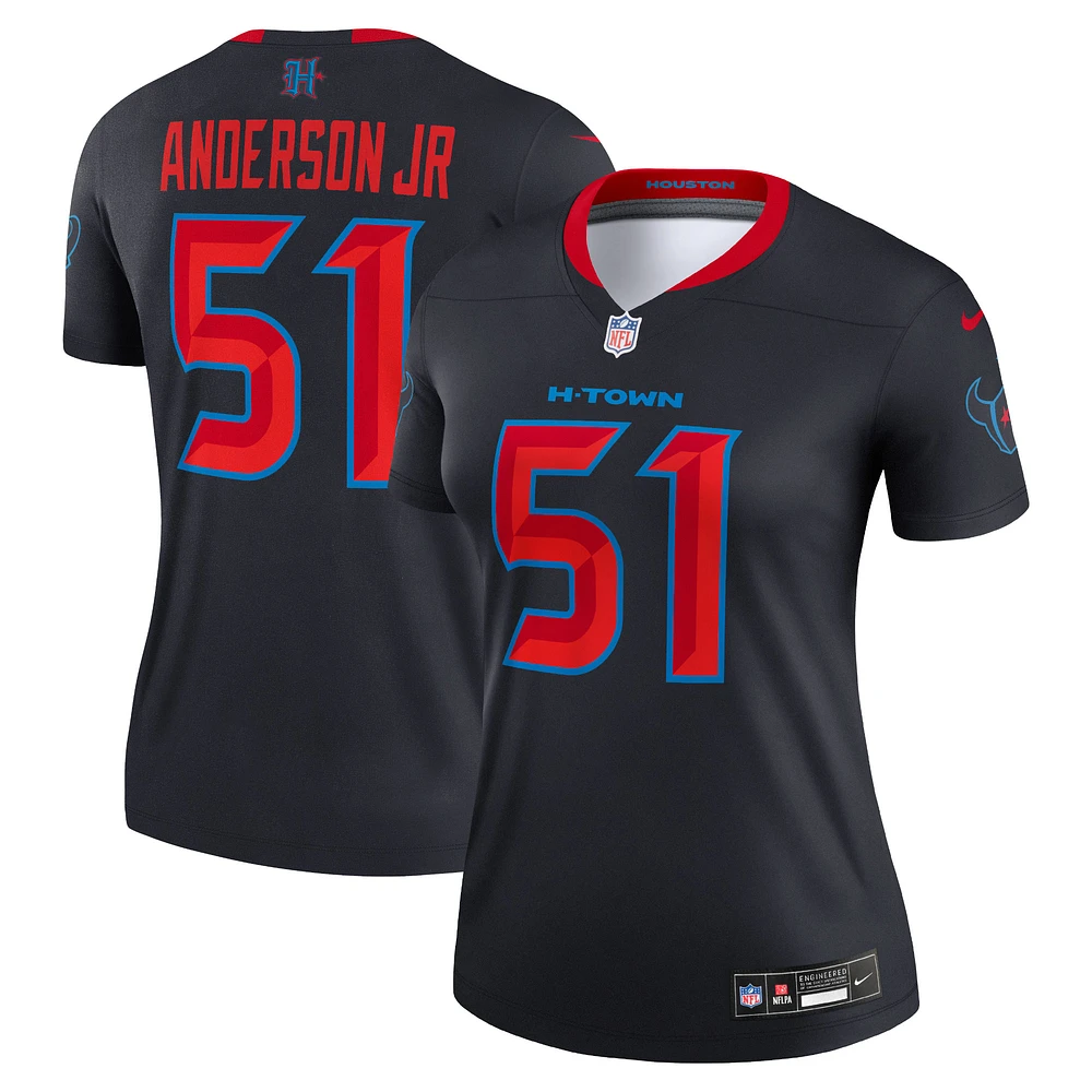 Haut Nike Will Anderson Jr. Navy pour femme, joueur de légende alternatif des Houston Texans