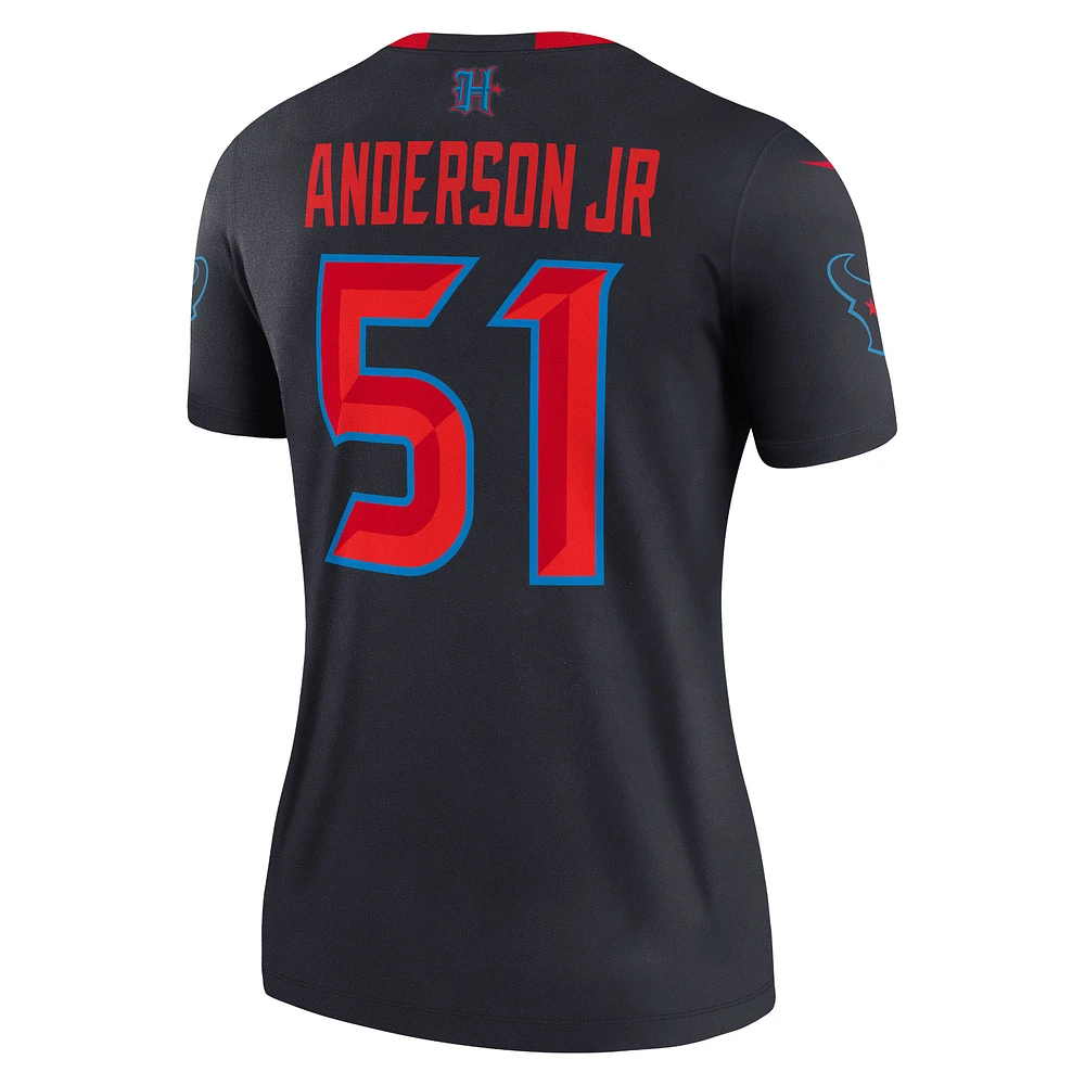 Haut Nike Will Anderson Jr. Navy pour femme, joueur de légende alternatif des Houston Texans