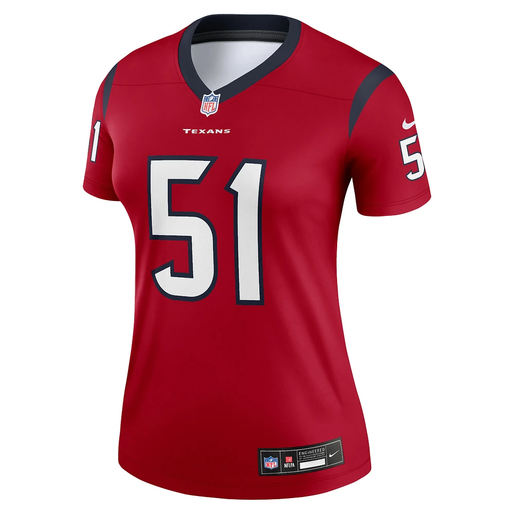 Haut Nike Will Anderson Jr. rouge pour femme des Houston Texans Alternate Legend Player Performance