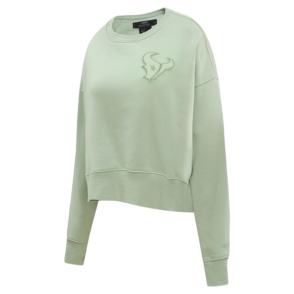 Women's Pro Standard  Light Green Houston Texans Neutral Pullover Sweatshirt