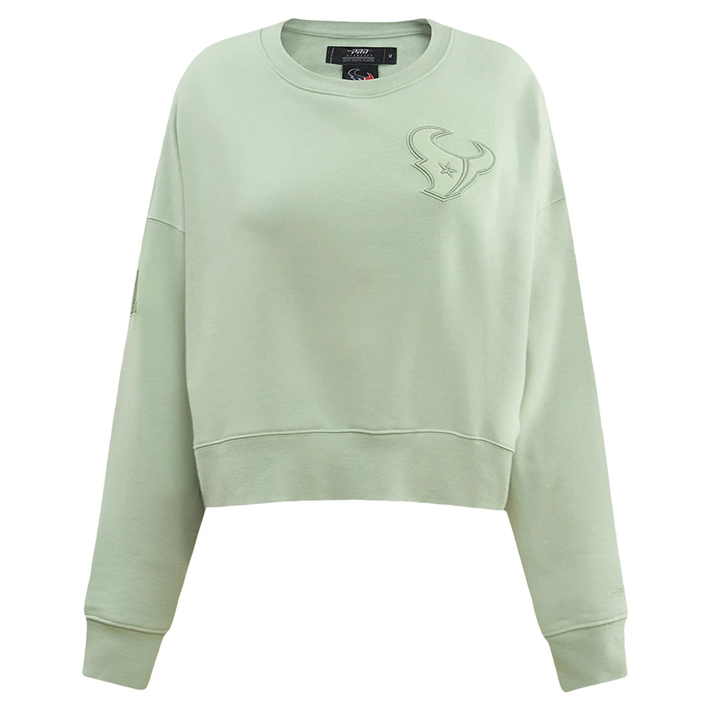 Women's Pro Standard  Light Green Houston Texans Neutral Pullover Sweatshirt