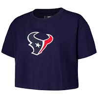 Women's Pro Standard Navy Houston Texans Primary Cropped Boxy T-Shirt