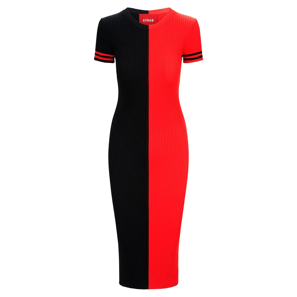 Robe Colleen bleu marine/rouge pour femme STAUD des Houston Texans