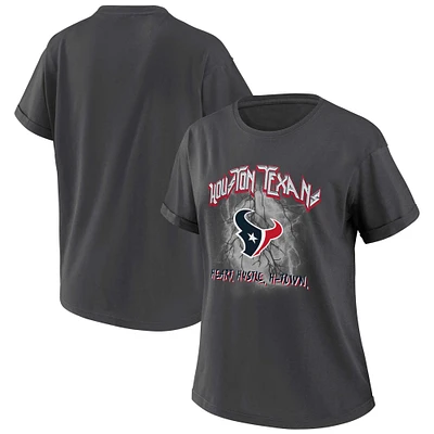 Women's WEAR by Erin Andrews Charcoal Houston Texans Boyfriend T-Shirt