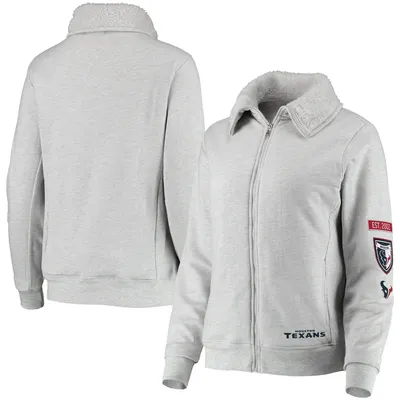 Houston Texans WEAR by Erin Andrews Women's Fleece Full-Zip Sweatshirt - Gray