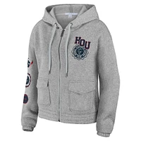 Women's WEAR by Erin Andrews Heather Gray Houston Texans Full-Zip Hoodie