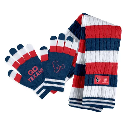 Houston Texans WEAR by Erin Andrews Women's Striped Scarf & Gloves Set