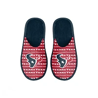 Youth FOCO Houston Texans Scuff Wordmark Slide Slippers