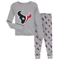 Youth Heathered Gray Houston Texans Long Sleeve T-Shirt & Pants Sleep Set