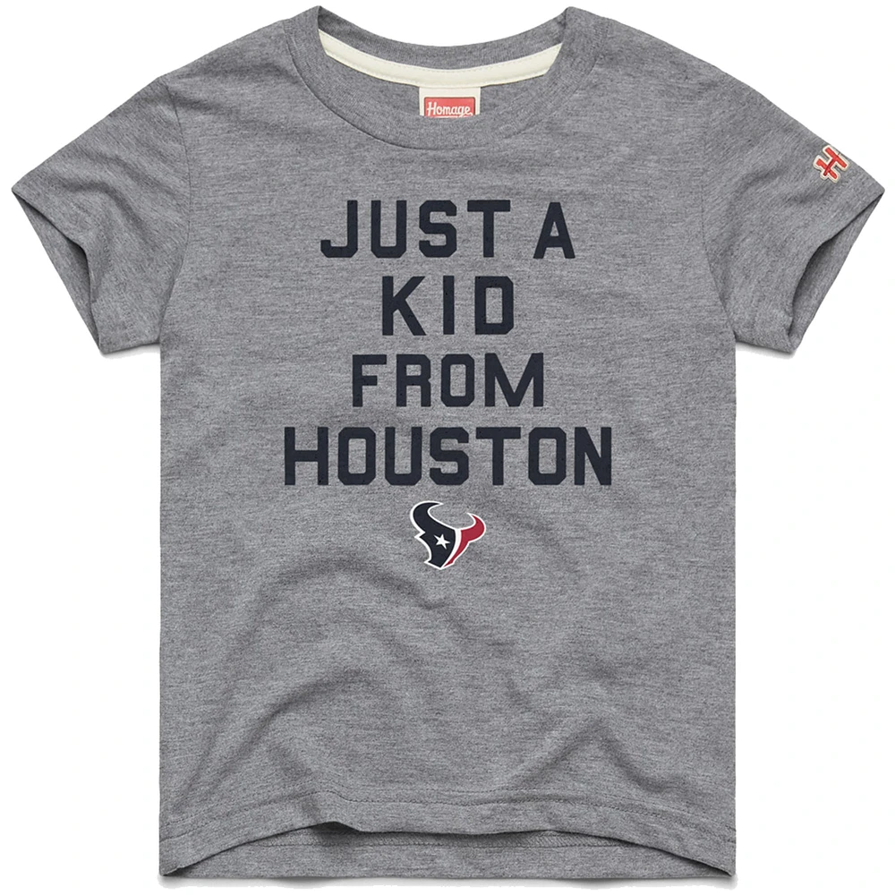 Youth Homage Gray Houston Texans Just a Kid Tri-Blend T-Shirt