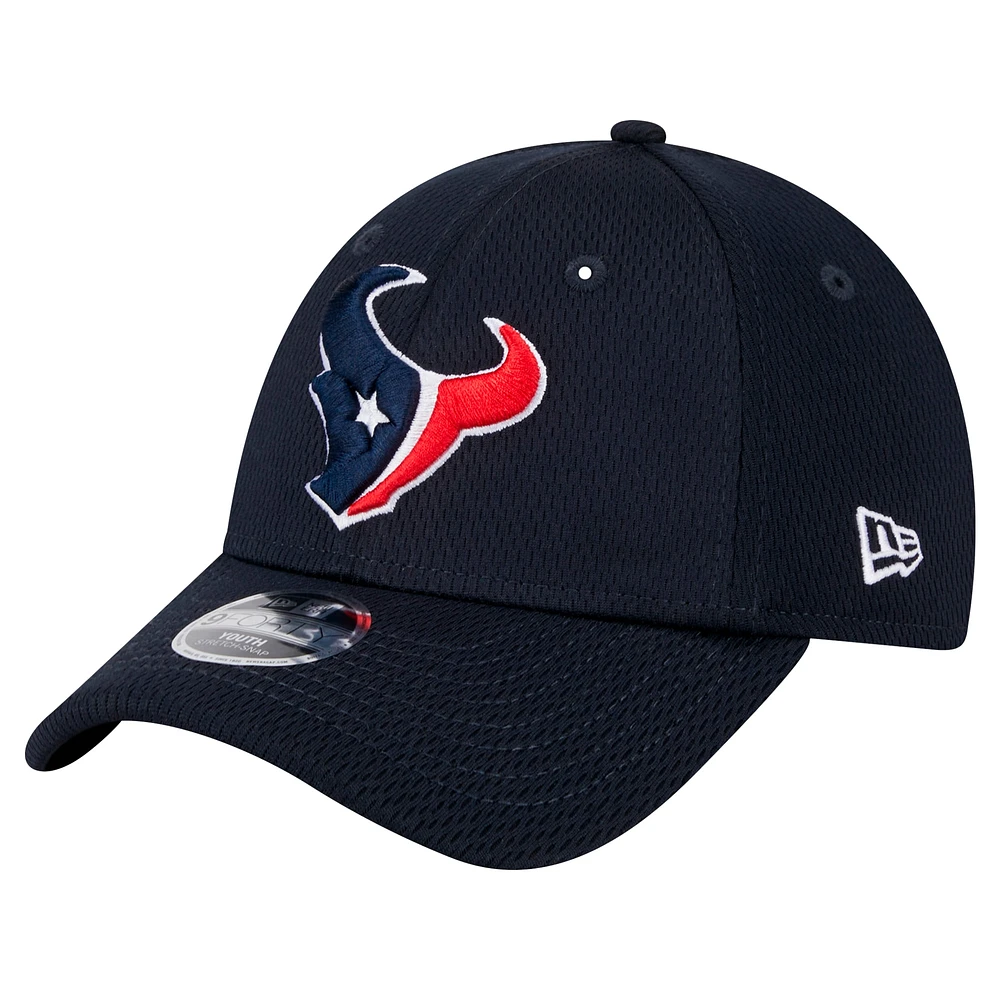 Casquette ajustable New Era Main 9FORTY bleu marine des Houston Texans pour jeunes