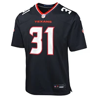 Maillot de match Nike Dameon Pierce pour jeunes des Houston Texans, bleu marine