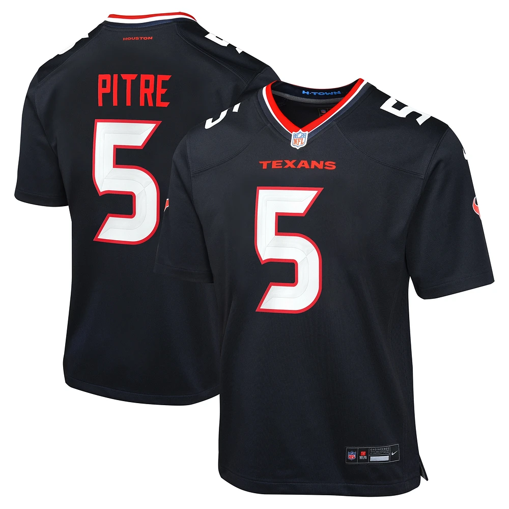 Maillot de match Nike Jalen Pitre pour jeunes des Houston Texans, bleu marine