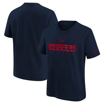 T-shirt Nike bleu marine Houston Texans 2024 Sideline Legend Performance pour jeune