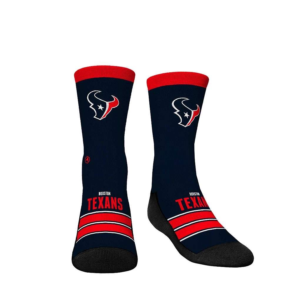 Youth Rock Em Socks Houston Texans Gametime Stripe Crew Socks