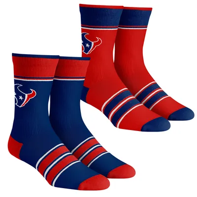 Youth Rock Em Socks Houston Texans Multi-Stripe 2-Pack Team Crew Sock Set