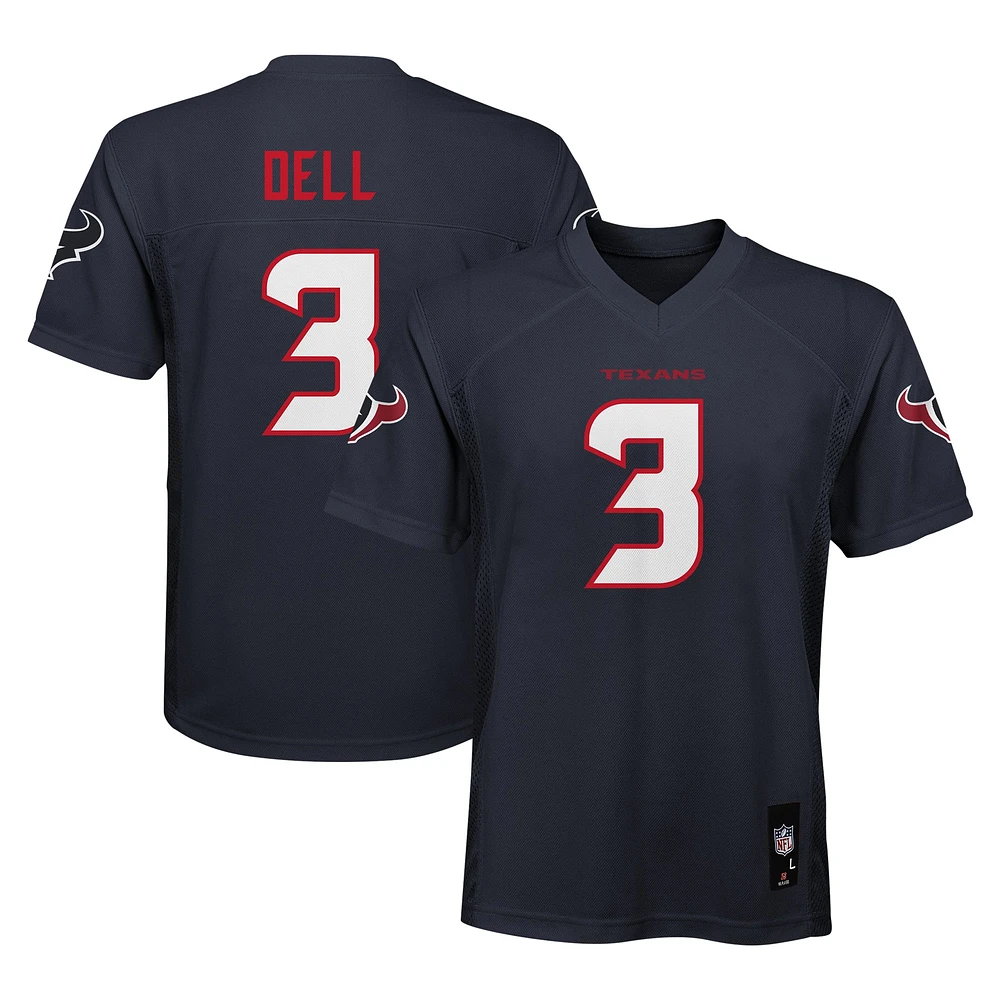 Maillot de joueur réplique des Houston Texans Dell Navy pour jeunes