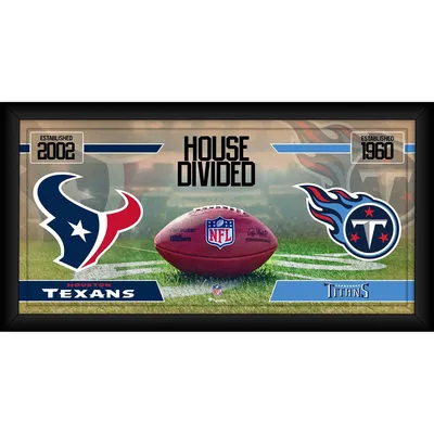 Houston Texans vs. Tennessee Titans Fanatics Authentic Framed 10" x 20" House Divided Football Collage