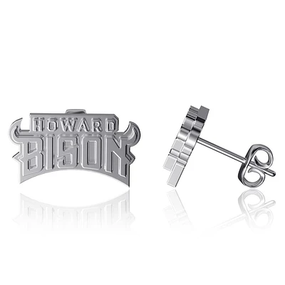 Dayna Designs Howard Bison Team Logo Silver Post Earrings