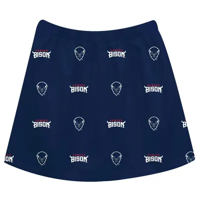 Howard Bison Girls Toddler All Over Print Skirt - Navy