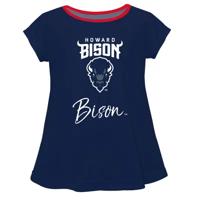 Howard Bison Vive La Fete Girls Toddler A-Line Top - Navy