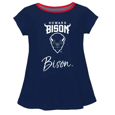 Howard Bison Girls Youth A-Line Top - Navy