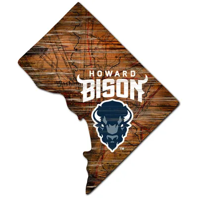 Howard Bison 24'' x 24'' State Shaped Logo Sign