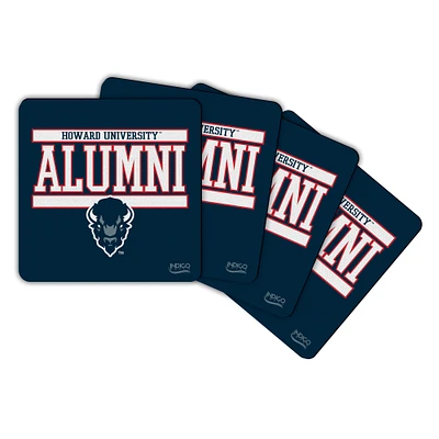 Ensemble de 4 sous-verres en néoprène Howard Bison Alumni