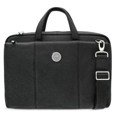 Howard Bison Leather Briefcase - Black