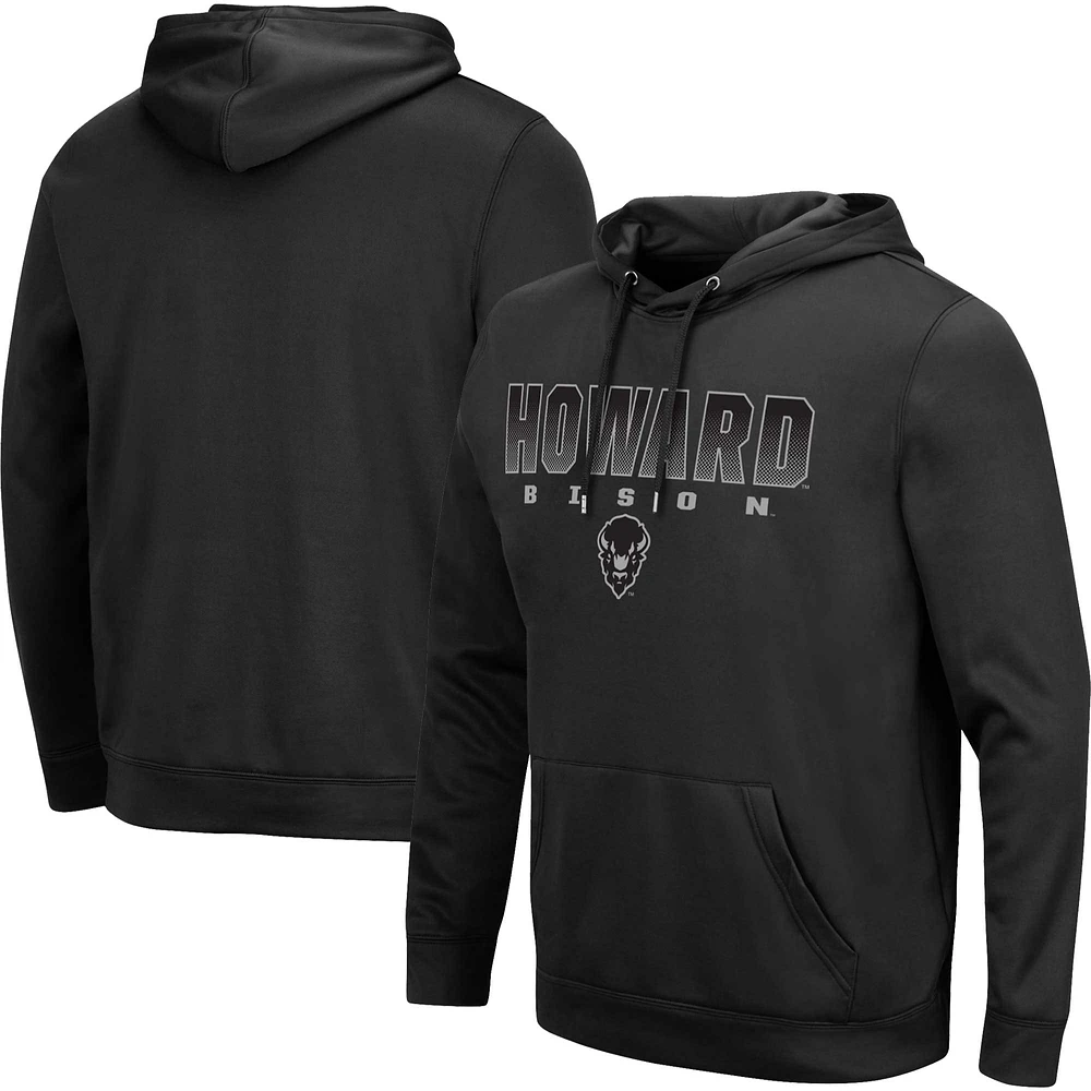 Men's Colosseum Black Howard Bison Blackout 3.0 Pullover Hoodie